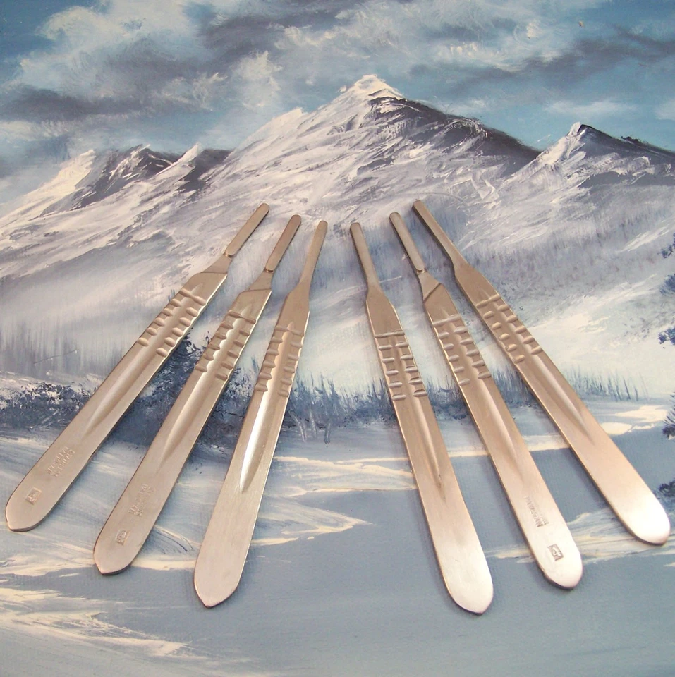 6 piezas NO. 4 MANGO DE BISTURÍ ~ INOXIDABLE ~ NUEVO - SIN USAR Foto 1 de 1