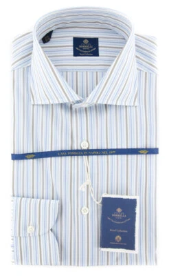 Luigi Borrelli Blue Shirt - Slim - 15/38 - (EV061806ACHILLE) - Image 1 of 4