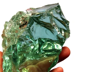 Obsidiana verde azulada en bruto 512 gr, color fuera de lo ordinario - Imagen 1 de 6