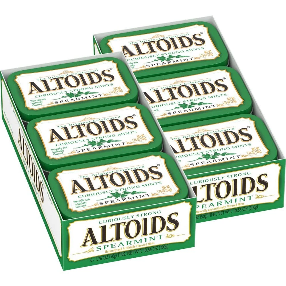 Mentas de menta verde Altoids, 1,76 onzas (12 paquetes) Foto 1 de 4