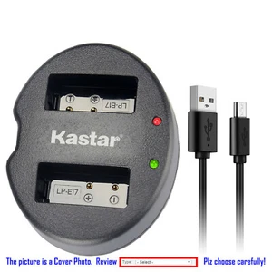 Kastar Battery Dual USB Charger for Canon LP-E17 LPE17 & Canon M3 M5 M6 Mark II - Picture 1 of 11