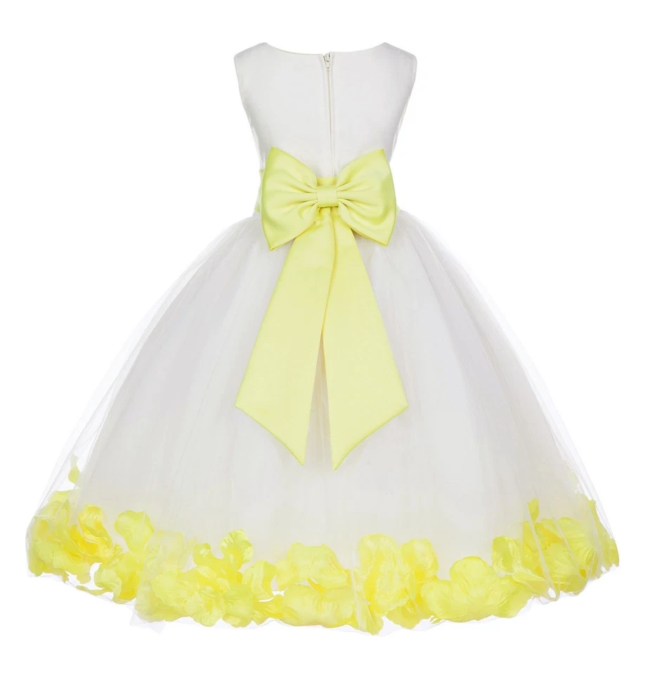 花朵女孩连衣裙玫瑰珍珠通讯页面新娘新娘正式派对 — 第 1/1 张图片