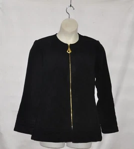 Chaqueta Linea by Louis Dell'Olio de felpa acanalada con cremallera talla S negra - Imagen 1 de 2