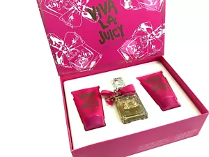 3pcs VIVA LA JUICY BY JUICY COUTURE EDP PERFUME BODY LOTIO SHOWER GEL GIFT SET - Bild 1 von 6