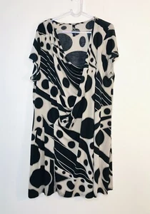 TS Taking Shape Size L 18-20 Black & Taupe Long Line Tunic Top Plus Designer - Picture 1 of 9