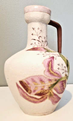 R W Royal Rudolstadt German Antique Vase Jug Hand Painted Floral 8'' - Image 1 of 4