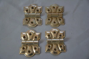 SET 4 ANTIKE STANLEY SW SCHMETTERLINGSSCHARNIERE CHROMPLATTE SCHWERLAST 1910er (G44) - Bild 1 von 4