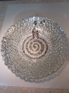 Art & Craft Art Glass Decorative 13" Transparent Glass w/ Genuine Silver Design - Picture 1 of 16