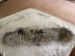 Diadema o cuello de piel de zorro plateado natural 23" - Imagen 1 de 6