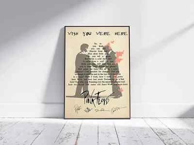 Pink Floyd Wish You Were Here Vintage Music Lyric Wall Decor Poster, No Frame