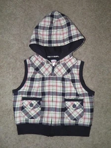 Girls Gymboree Prep School Plaid Hooded Zipper Vest Size 5 - Picture 1 of 1