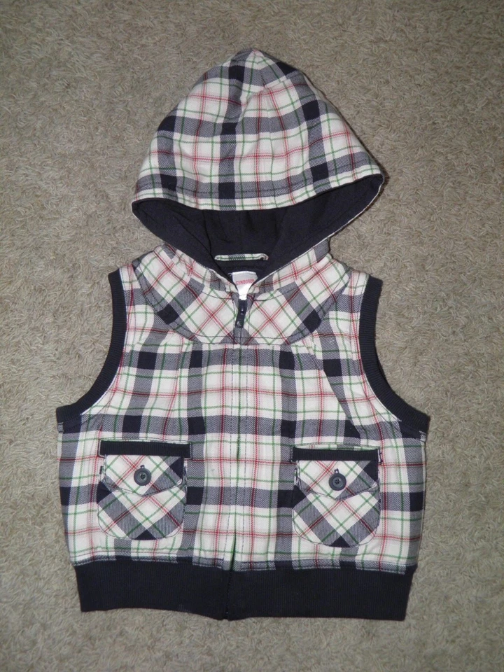 Chaleco con capucha y cremallera a cuadros escuela preparatoria Gymboree para niñas talla 5 Foto 1 de 1