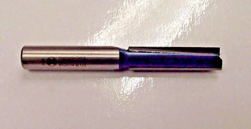 Bosch 1/2" Carbide Straight Router Bit 1/2" Shank 2" Cut Length 85251 - Image 1 of 1