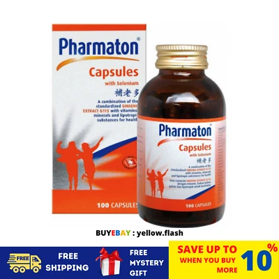 Cápsulas PHARMATON de 100 con extracto de ginseng y selenio - Potenciador energético Foto 1 de 4