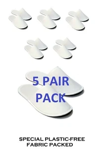 Chochili 5 Pairs Fabric Packed Disposable Hotel Slippers for Spa Wedding - Picture 1 of 6