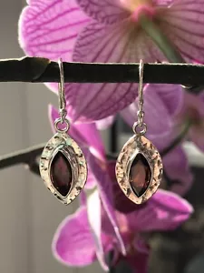 Garnet Handmade Sterling Silver (.925) Earrings (70% charity) - Picture 1 of 5