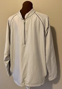 Mens Windbreaker Pullover L Gray Golf 1/4 Zip Lined Jacket G Gear For Sports - Picture 1 of 8