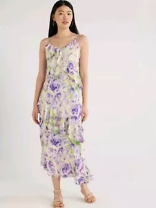 Abito donna scoop con volant slip taglio sbieco senza maniche taglia large Cottagecore - Foto 1 di 7