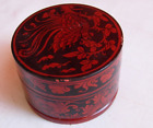 Indonesian Red And Black Lacquer Trinket Box