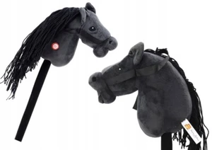 BEMI HORSE STECKENPFERD PLÜSCH PFERDEKOPF AM STOCK GERÄUSCH DES GALOP SCHWARZ - Bild 1 von 3