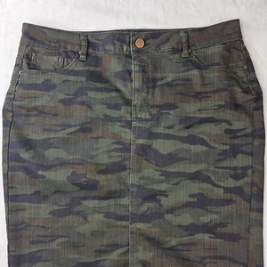 Gonna jeans Azy donna taglia 3XL XXXL mimetica denim elasticizzato elastico vita alta orlo - Foto 1 di 10