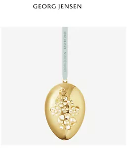 Uovo di Pasqua Georg Jensen 2023 ottone placcato con oro 18 carati da collezione NUOVO - Foto 1 di 14