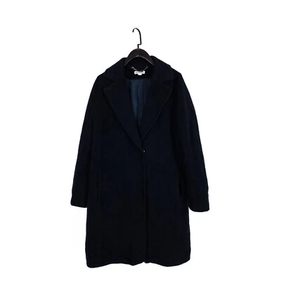 Chaqueta Abrigo Julia Whistles Azul Marino Mezcla Lana Largo Medio Cuello - Talla S Foto 1 de 4