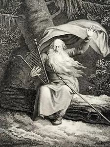 OSSIAN Chant Cygne GRAVURE Hoppe NICOLAI ABILDGAARD XVIII° - Picture 1 of 5