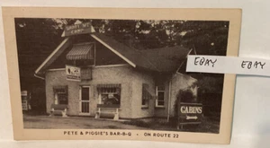 CARTOLINA EARLY PETE & PIGGIE’S BAR-B-Q RESTAURANT CABINS RT.22 SHORT MOUNTAIN PA - Foto 1 di 2