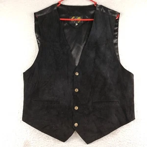 Scully Leather Vest Women's XL Black Pockets Waist Coat Cowgirl Western - Picture 1 of 7