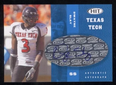 A17 Dwayne Slay Authentic autograph 2006 Sage HIT TEXAS TECH NFL Football - Image 1 of 2