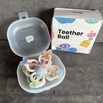 Juguete mordedor para bebé 100 % material de grado alimenticio flexible contenedor de almacenamiento seguro para gérmenes Foto 1 de 4