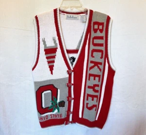 Chaleco Suéter Tejido Belle Punta Belle Fútbol Americano Buckeyes De Colección Talla L - Imagen 1 de 8