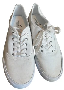 American Eagle Outfitters Men’s Size 11 White Canvas Tennis Shoes Sneakers #3 - Picture 1 of 11