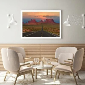 Road in Valley at Sunset Scenery Print Premium Poster High Quality choose sizes - Picture 1 of 2