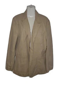 American Eagle Khaki Cotton Blazer Jacket Pockets 2 Button Size Large - Picture 1 of 8