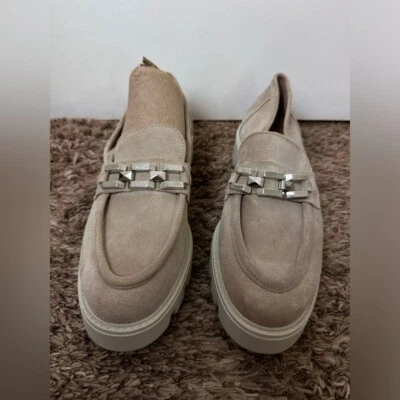 Chain chunky sole suede loafer slide on shoe size 41 US 10.5 - Image 1 of 4