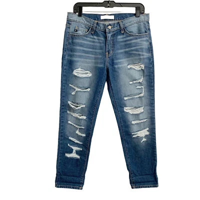 Pantalones de mezclilla Kancan Boyfriend Fit desgastados 100 % algodón talla 27 tiro medio sin elásticos Foto 1 de 4