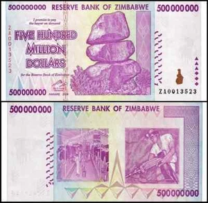 🇿🇼 ZIMBABWE 500 MILLION DOLLAR BANKNOTE, AA/2008, P-82z - CIRCULATED 🇿🇼 - Picture 1 of 6