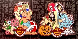 2020 HARD ROCK CAFE FOXWOODS SEXY SPRING SUMMER / FALL WINTER GIRLS (2) PIN SET - Picture 1 of 1