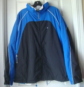 New Weather Tamer Men's Reversible Jacket Black/Blue Size L - Picture 1 of 7