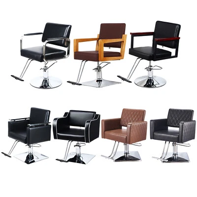 Barber Chair Swivel Beauty Salon Cube Chair Shampoo Hair Shaving PU Leather NEW
