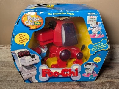 De colección Poo-Chi The Interactive Puppy Tiger Electronics Hasbro Furby Makers Raro Foto 1 de 4