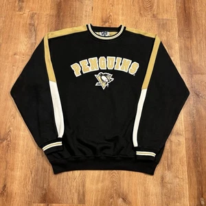 Vintage Pittsburgh Penguins Sweatshirt Crewneck Herren L 90s NHL bestickt schwarz - Bild 1 von 5