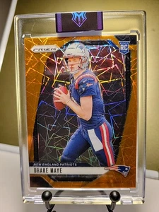 2024 PANINI PRIZM DRAKE MAYE ORANGE LASER ROOKIE CARD no.  329 Patriots  RC  - Picture 1 of 3