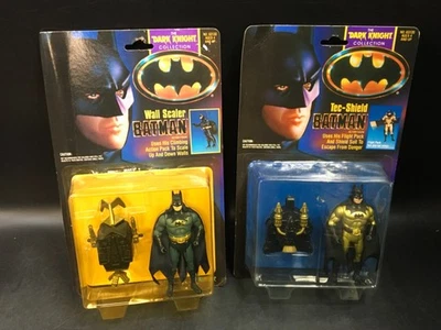 (2) Figuras de acción de colección Batman Wall Scaler/Tec-Shield Dark Knight [Kenner 1990] Foto 1 de 4