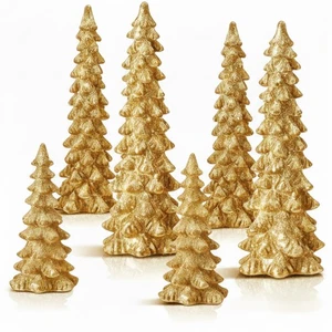 Geetery 6 Stück Christbaum Figuren 10/8/6 Champagner Gold Glitzer Chr... - Bild 1 von 7