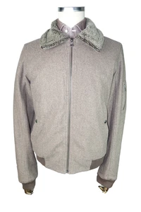 £2455 PRADA MILANO SHEARLING WOOL BOMBER JACKET MADE IN ITALY 42 52 LARGE - Picture 1 of 23