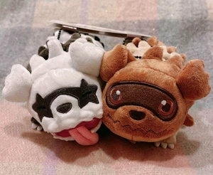 Zickzagoon & Galarian Zickzagoon Magnet Plüsch Schlüsselanhänger Set Pokemon Center Original - Bild 1 von 5