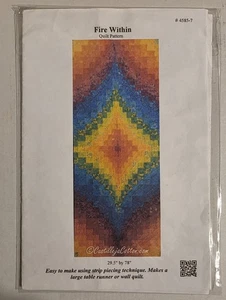 Castilleja Algodón "Fuego Interior" Edredón Patrón 291/2 x 78 Acolchado Coser Mesa Corredor - Imagen 1 de 2